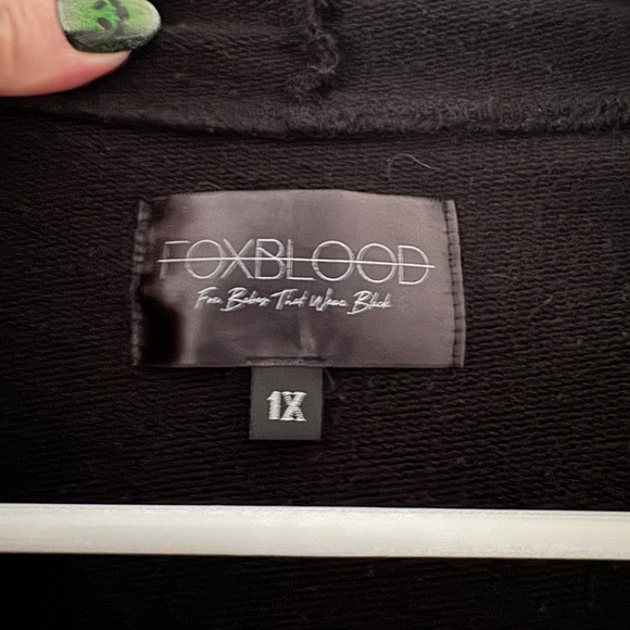 Foxblood Goth Black Double Zip Women's Oversized Hoodie Coat Outerwear - Picture 5 of 6